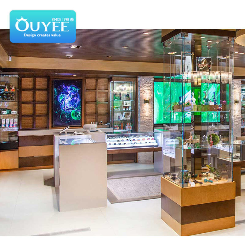 cannabis dispensary display showcase counters